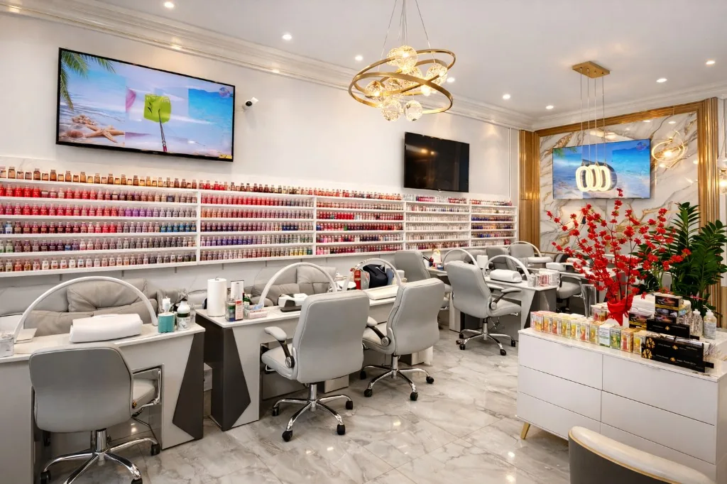 Best Nail Salon in North Phoenix AZ 85021 Nice Nails & Spa luxury nail salon interior North Phoenix AZ